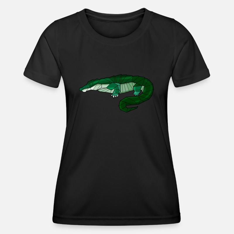Geometric Crocodile Alligator - Women's Functional T-Shirt - black