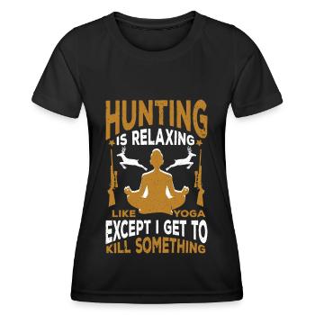 Chasse Chasse Chasseur Fusil Tir Chasse Chasse - T-shirt sport Femme - noir - Devant - AI Model Female 172 light (172cm)