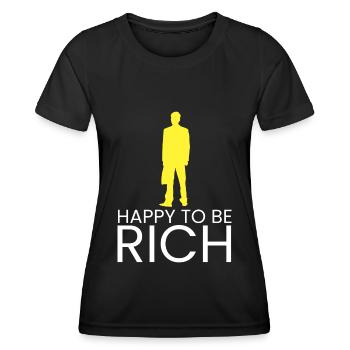 glücklich, reich zu sein - Frauen Funktions-T-Shirt - Schwarz - Vorne - AI Model Female 172 light (172cm)