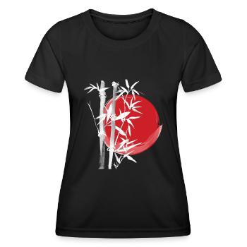 Japon Asie Bamboo Sun Kanji simple nature - T-shirt sport Femme - noir - Devant - AI Model Female 172 light (172cm)