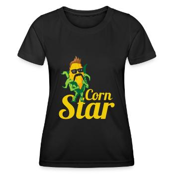 Corn Star Corn Cob Gift for Farmers The Corn - Women's Functional T-Shirt - black - Front - AI Model Female 172 light (172cm)
