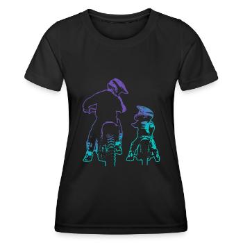 Dirt Bike Dad Son Motocross - Women's Functional T-Shirt - black - Front - AI Model Female 172 light (172cm)