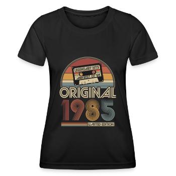 1985 Vintage Jahrgang Geburtstag Retro Geschenk - Frauen Funktions-T-Shirt - Schwarz - Vorne - AI Model Female 172 light (172cm)