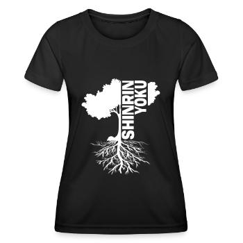 forest bathing forest meditation shinrin yoku - Women's Functional T-Shirt - black - Front - AI Model Female 172 light (172cm)