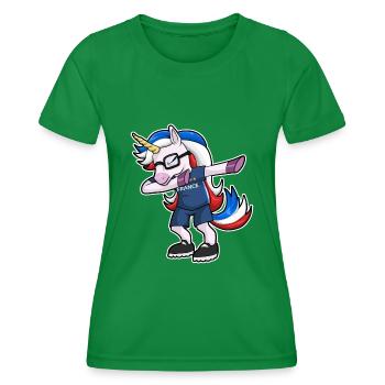 Supporter Coupe du Monde Équipe de France Football - T-shirt sport Femme - vert - Devant - AI Model Female 172 dark (172cm)