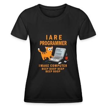 I Are Programmer I make Computer Beep Boop - Frauen Funktions-T-Shirt - Schwarz - Vorne - AI Model Female 172 light (172cm)