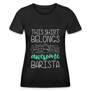 Barista portafilter espresso coffeeshop - Women's Functional T-Shirt - black - Front - AI Model Female 172 light (172cm)