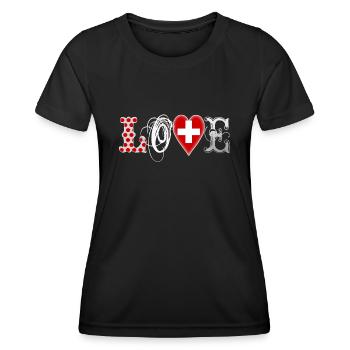 Love Suisse White - Women's Functional T-Shirt - black - Front - AI Model Female 172 light (172cm)