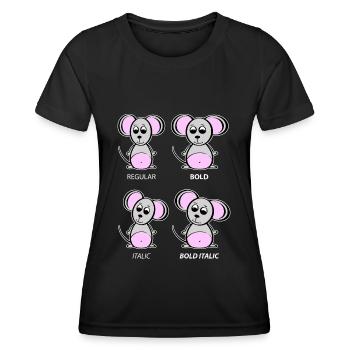Grafiker Maus - Typografie-Erklärung - Frauen Funktions-T-Shirt - Schwarz - Vorne - AI Model Female 172 light (172cm)