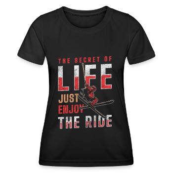 Skiing Alps Downhill Ski area - Women's Functional T-Shirt - black - Front - AI Model Female 172 light (172cm)