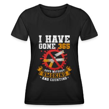 Nichtraucher Kippe Glimmstengel - Frauen Funktions-T-Shirt - Schwarz - Vorne - AI Model Female 172 light (172cm)