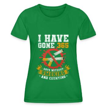 Bâton lumineux mégot de cigarette non-fumeur - T-shirt sport Femme - vert - Devant - AI Model Female 172 dark (172cm)