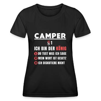 Camper Gift - I'm the King - Women's Functional T-Shirt - black - Front - AI Model Female 172 light (172cm)