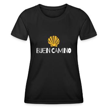 Buen Camino | Camino de Santiago | Jakobsweg - Frauen Funktions-T-Shirt - Schwarz - Vorne - AI Model Female 172 light (172cm)