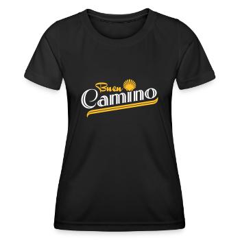 Buen Camino | Camino de Santiago | Jakobsweg - Frauen Funktions-T-Shirt - Schwarz - Vorne - AI Model Female 172 light (172cm)