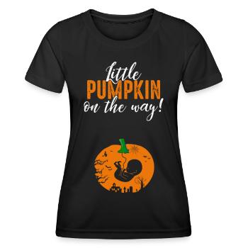 Petite citrouille - Halloween Costume Grossesse - T-shirt sport Femme - noir - Devant - AI Model Female 172 light (172cm)
