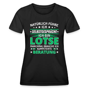 Ich führe Selbstgespräche - Lotse Edition - Frauen Funktions-T-Shirt - Schwarz - Vorne - AI Model Female 172 light (172cm)