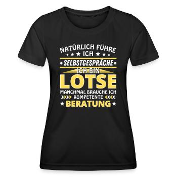 Ich führe Selbstgespräche - Lotse Edition - Frauen Funktions-T-Shirt - Schwarz - Vorne - AI Model Female 172 light (172cm)