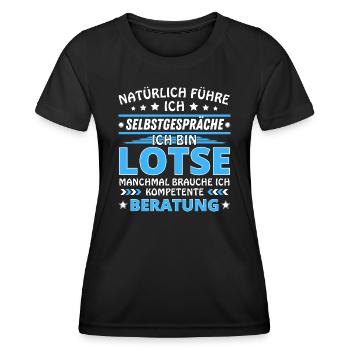 Ich führe Selbstgespräche - Lotse Edition - Frauen Funktions-T-Shirt - Schwarz - Vorne - AI Model Female 172 light (172cm)