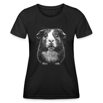 cochon d’Inde portrait rongeur rongeurs animaux - T-shirt sport Femme - noir - Devant - AI Model Female 172 light (172cm)