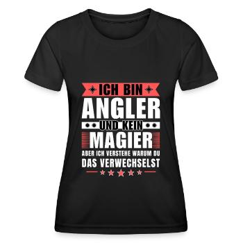 Ich bin Angler und kein Magier - Frauen Funktions-T-Shirt - Schwarz - Vorne - AI Model Female 172 light (172cm)