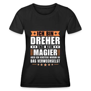 Ich bin Dreher und kein Magier - Frauen Funktions-T-Shirt - Schwarz - Vorne - AI Model Female 172 light (172cm)