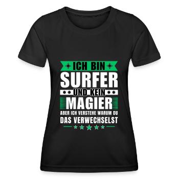 Ich bin Surfer und kein Magier - Frauen Funktions-T-Shirt - Schwarz - Vorne - AI Model Female 172 light (172cm)