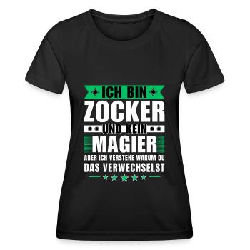 Ich bin Zocker und kein Magier - Frauen Funktions-T-Shirt - Schwarz - Vorne - AI Model Female 172 light (172cm)