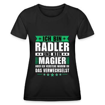 Ich bin Radler und kein Magier - Frauen Funktions-T-Shirt - Schwarz - Vorne - AI Model Female 172 light (172cm)