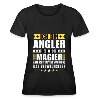 Ich bin Angler und kein Magier - Frauen Funktions-T-Shirt - Schwarz - Vorne - AI Model Female 172 light (172cm)