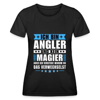 Ich bin Angler und kein Magier - Frauen Funktions-T-Shirt - Schwarz - Vorne - AI Model Female 172 light (172cm)