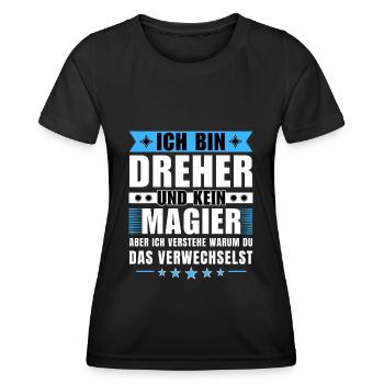 Ich bin Dreher und kein Magier - Frauen Funktions-T-Shirt - Schwarz - Vorne - AI Model Female 172 light (172cm)