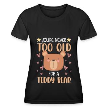 Protecteur d’enfant en peluche - T-shirt sport Femme - noir - Devant - AI Model Female 172 light (172cm)