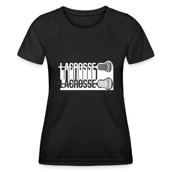 Lacrosse - Frauen Funktions-T-Shirt - Schwarz - Vorne - AI Model Female 172 light (172cm)