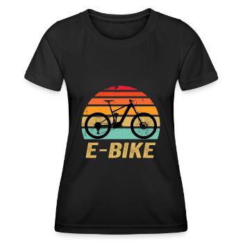 E-Bike MTB E-MTB - Women's Functional T-Shirt - black - Front - AI Model Female 172 light (172cm)
