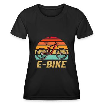 E-Bike MTB E-MTB - Women's Functional T-Shirt - black - Front - AI Model Female 172 light (172cm)
