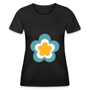 70s Flower Pattern Retro Hippie Flowers Power - Women's Functional T-Shirt - black - Front - AI Model Female 172 light (172cm)