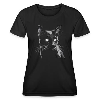 Black Cat Bombay Cat Outfit pour - T-shirt sport Femme - noir - Devant - AI Model Female 172 light (172cm)
