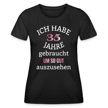 35 Jahre 35. Geburtstag Frauen Geschenk lustig - Frauen Funktions-T-Shirt - Schwarz - Vorne - AI Model Female 172 light (172cm)