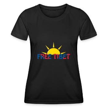 free tibet soleil - T-shirt sport Femme - noir - Devant - AI Model Female 172 light (172cm)