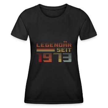 Legendär seit 1973 - Frauen Funktions-T-Shirt - Schwarz - Vorne - AI Model Female 172 light (172cm)