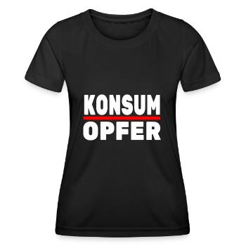 Konsumopfer Konsument Konsumieren Kaufsucht - Frauen Funktions-T-Shirt - Schwarz - Vorne - AI Model Female 172 light (172cm)
