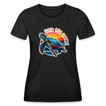 Safe the ocean - Women's Functional T-Shirt - black - Front - AI Model Female 172 light (172cm)