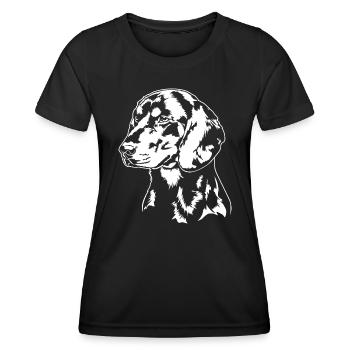 Schwarzwildbracke Portrait Hunde Jagdhund Wilsigns - Frauen Funktions-T-Shirt - Schwarz - Vorne - AI Model Female 172 light (172cm)
