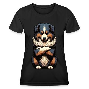Berger australien Aussie Aussie Propriétaires Aussies - T-shirt sport Femme - noir - Devant - AI Model Female 172 light (172cm)