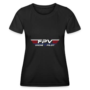 FPV Drone Drone Pilote de drone Pilote de drone Pilote de drone - T-shirt sport Femme - noir - Devant - AI Model Female 172 light (172cm)