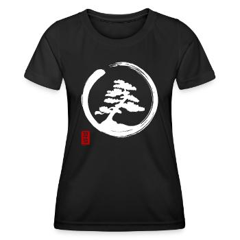 Bonsai circle Enso Zen Meditation Japan Art - Women's Functional T-Shirt - black - Front - AI Model Female 172 light (172cm)