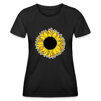 Sonnenblume Kostüm Karneval Fasching Gelbe Blume - Frauen Funktions-T-Shirt - Schwarz - Vorne - AI Model Female 172 light (172cm)