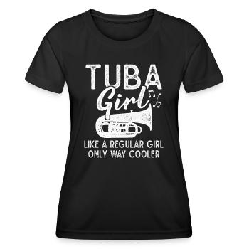 Tuba Mädchen Blasinstrument Orchester Musiker - Frauen Funktions-T-Shirt - Schwarz - Vorne - AI Model Female 172 light (172cm)