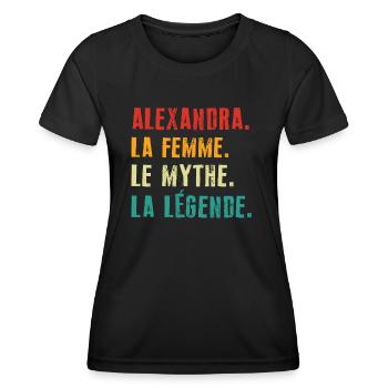 Alexandra die Frau der Mythos die Legende - Frauen Funktions-T-Shirt - Schwarz - Vorne - AI Model Female 172 light (172cm)
